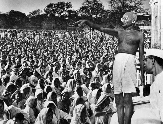 Gandhiji At A Public Meeting