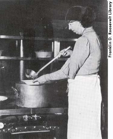 photo: Eleanor serving soup, 1932