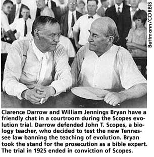 [picture: Clarence Darrow and William Jennings Bryan, Scopes trial, 1925]