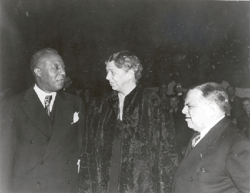 ER and A. Philip Randolph at a Fair Employment Practices Rally, 1946