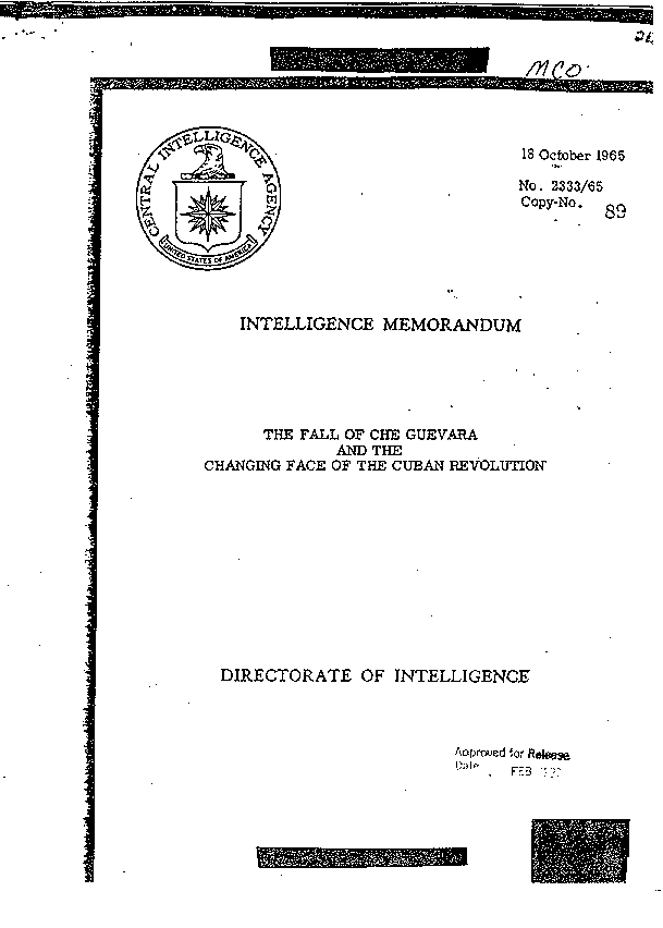 Documentos desclasificados de la CIA/Cuba Che1_1