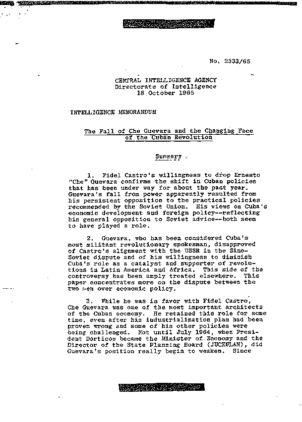 Documentos desclasificados de la CIA/Cuba Che1_2