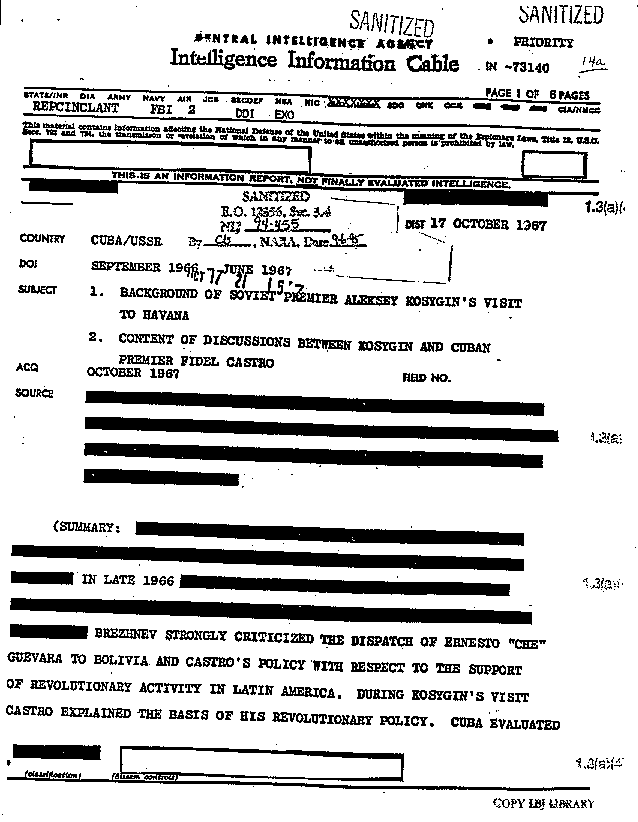 Documentos desclasificados de la CIA/Cuba Che3_1