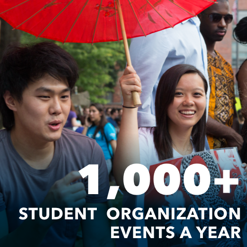 1000+ student organization events a year 