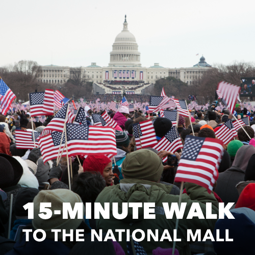 15 minute walk to the national mall