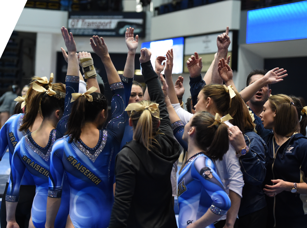 gymnastics team huddle
