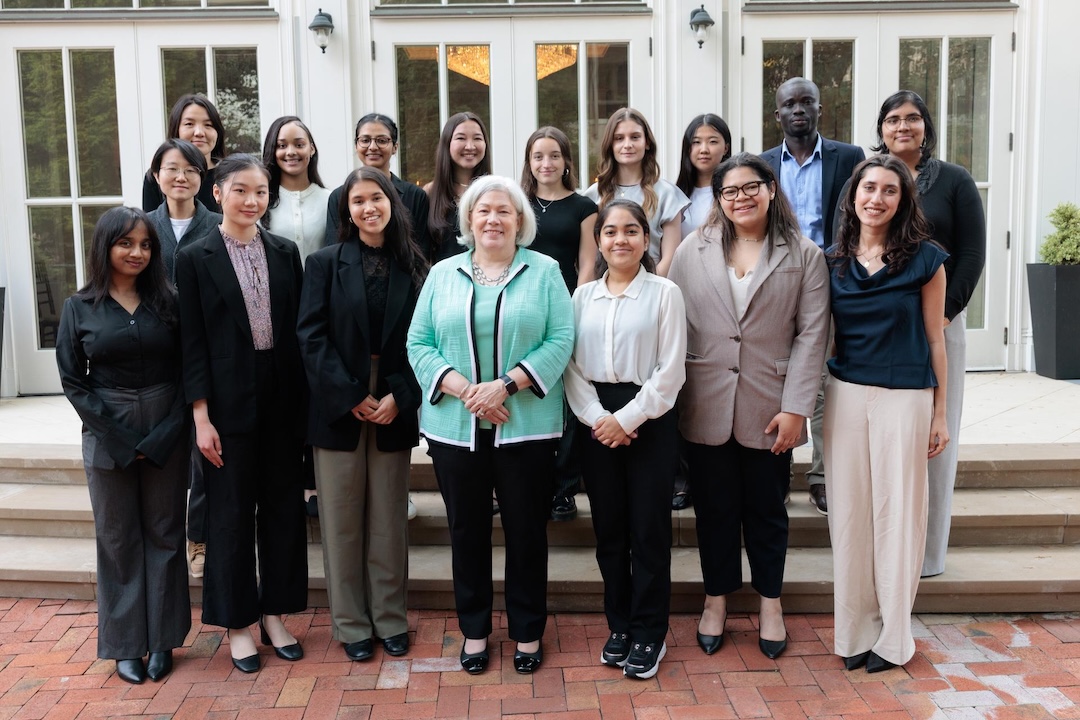 Group photo with GW President Ellen M. Granberg