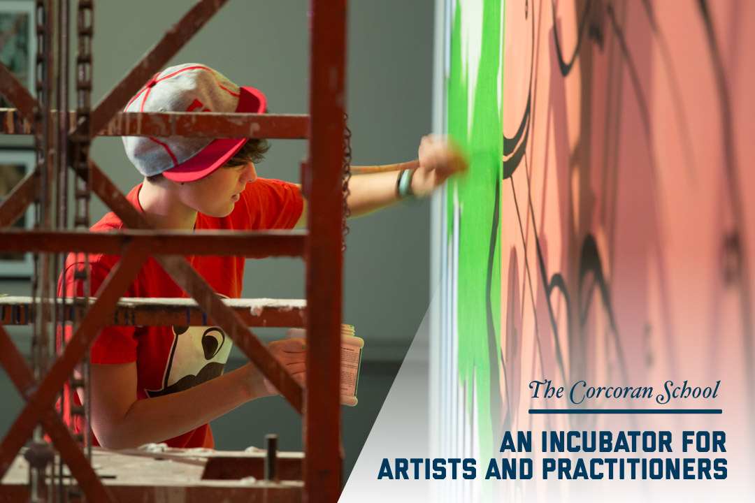Student painting; The Corcoran School- An incubator for artists and practioners