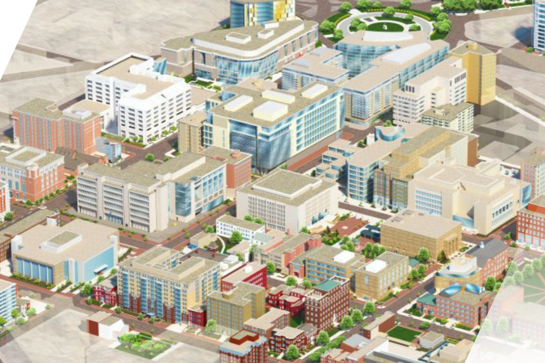 Drawing of Foggy Bottom from arial view