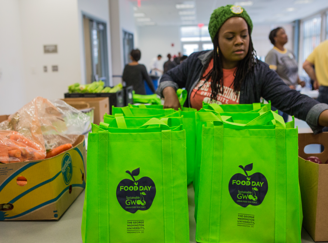 filling bags of foods