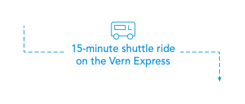 Foggy Bottom is a 15 minute shuttle ride away from Mount Vernon Campus on the Vern Express