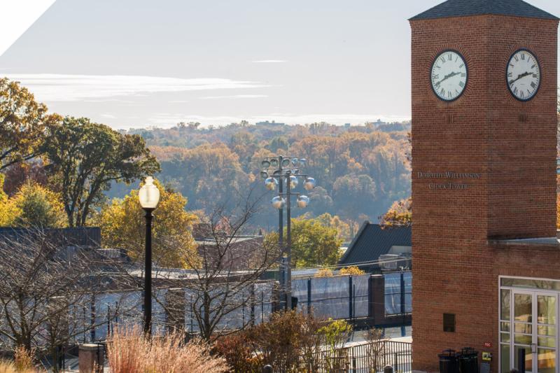Mount Vernon Campus clock tower exterior