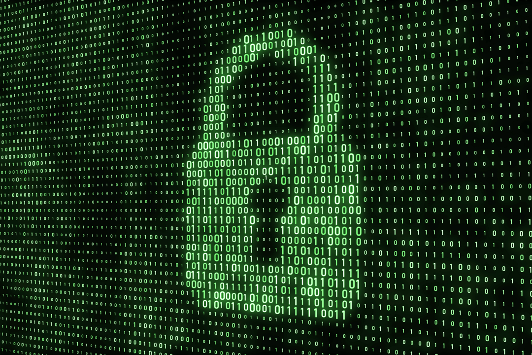A green lock icon is illustrated using lines of code