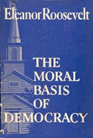 Dust jacket for ER book book, The Moral Basis of Democracy, 1940