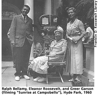 [picture: Ralph Bellamy, Eleanor Roosevelt and Greer Garson (Hyde Park, NY, 1960)]
