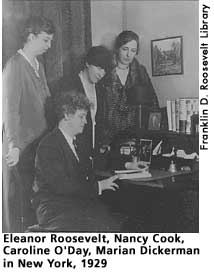 [picture: Eleanor Roosevelt, Nancy Cook, Caroline O'Day, Marian Dickerman in New York, 1929]